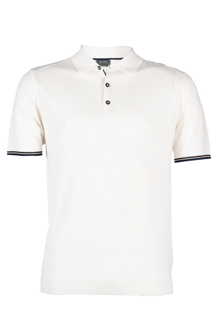 Polo uomo Coveri Collection in maglia con inserti e ricamo in contrasto