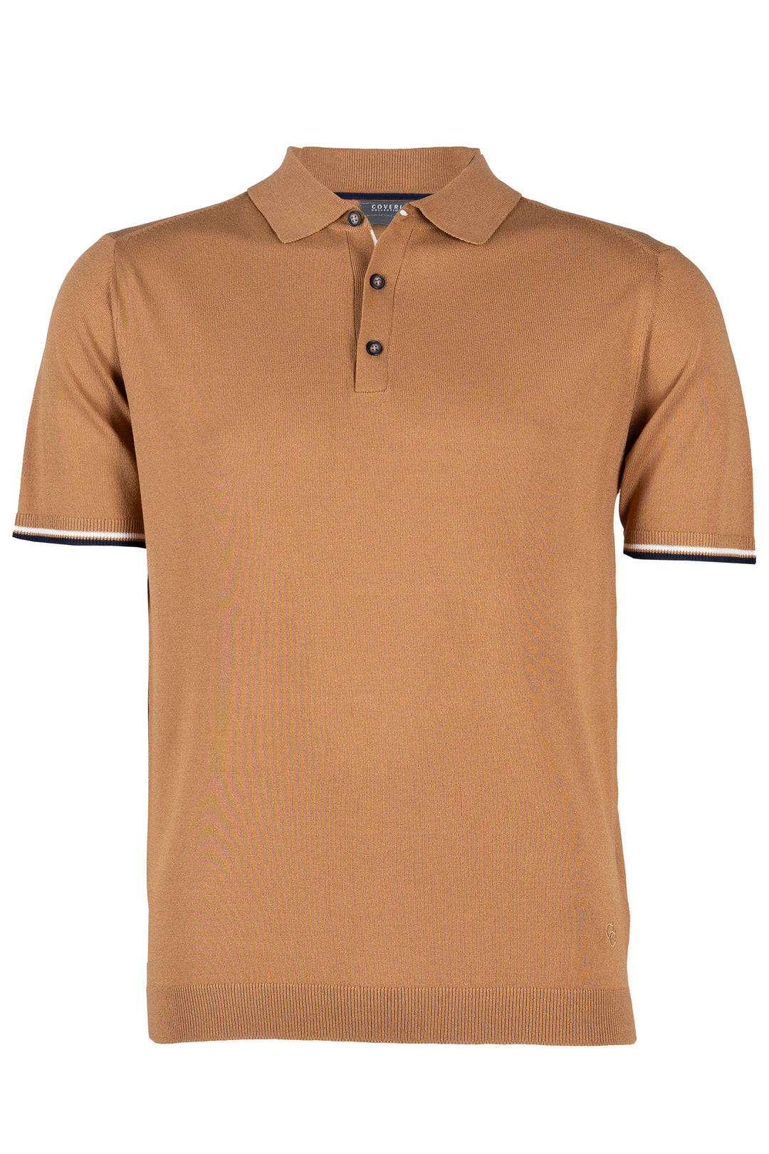 Polo uomo Coveri Collection in maglia con inserti e ricamo in contrasto