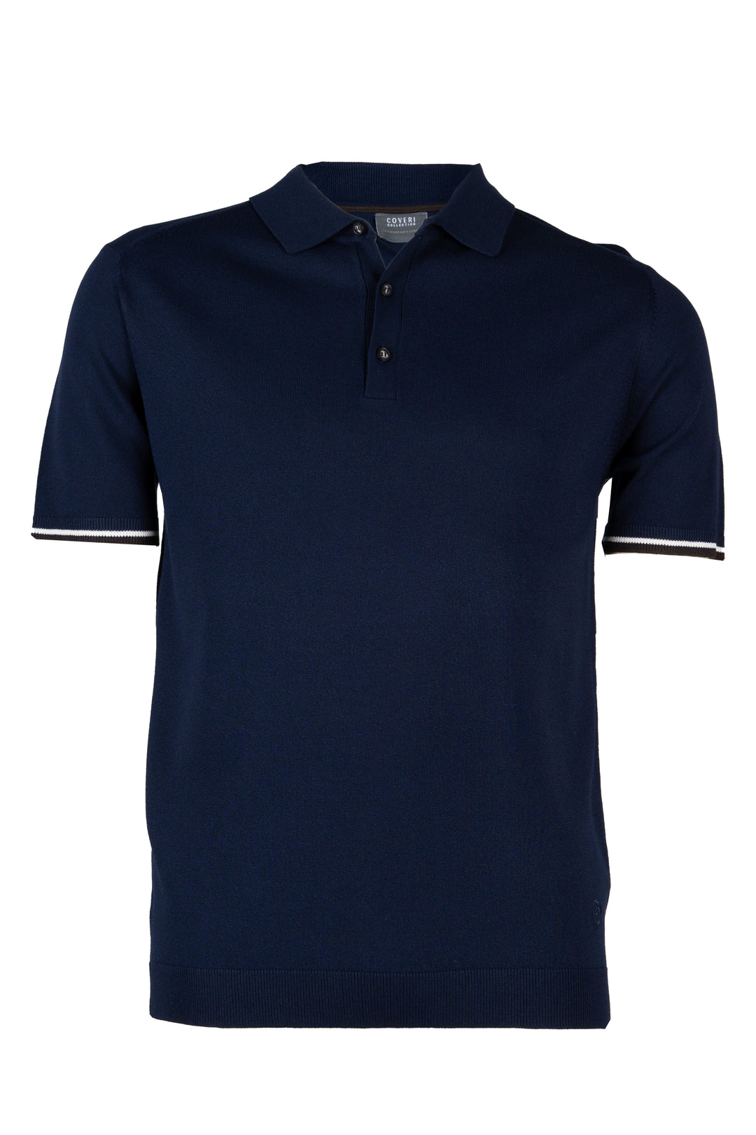 Polo uomo Coveri Collection in maglia con inserti e ricamo in contrasto