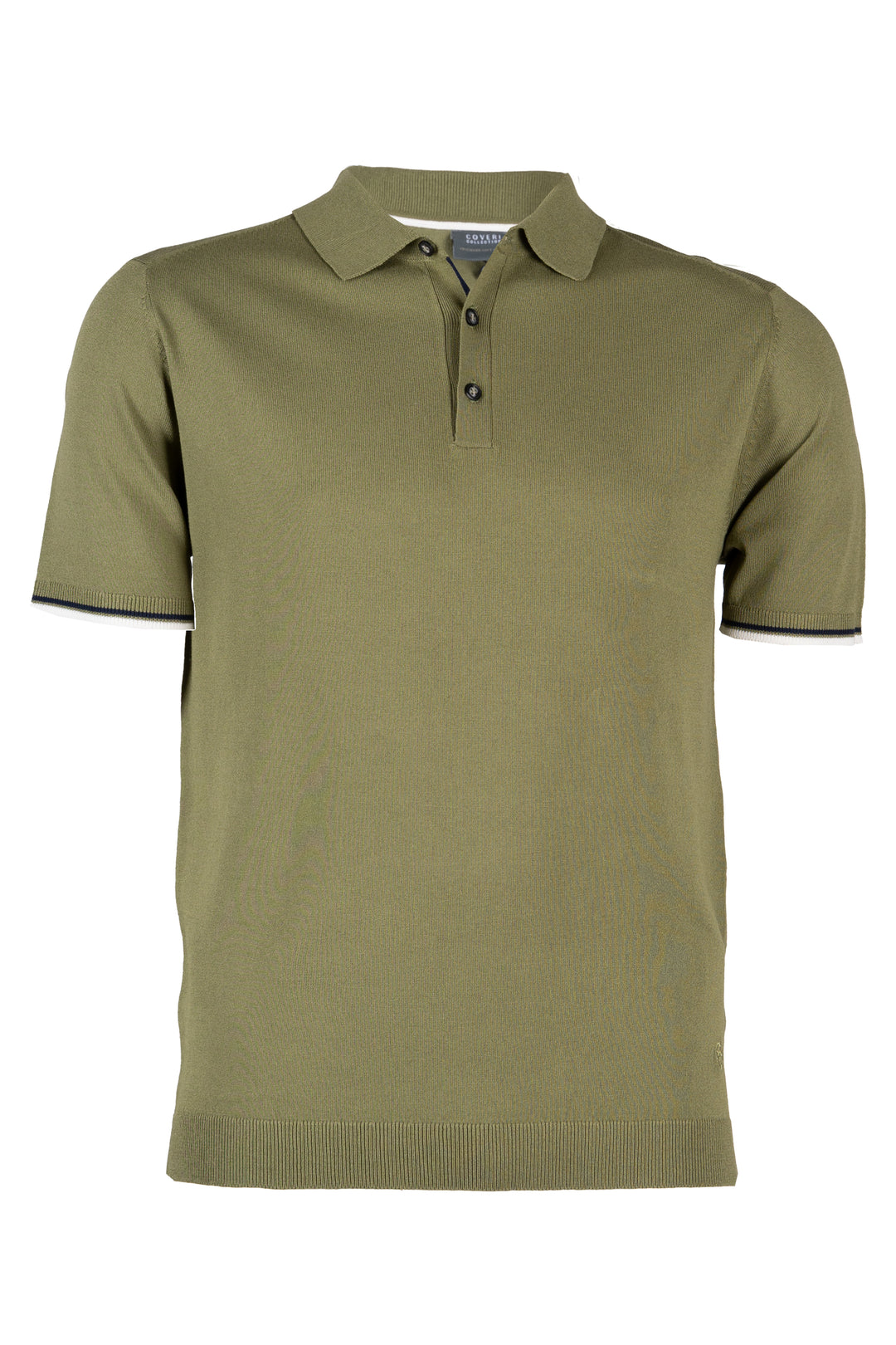 Polo uomo Coveri Collection in maglia con inserti e ricamo in contrasto