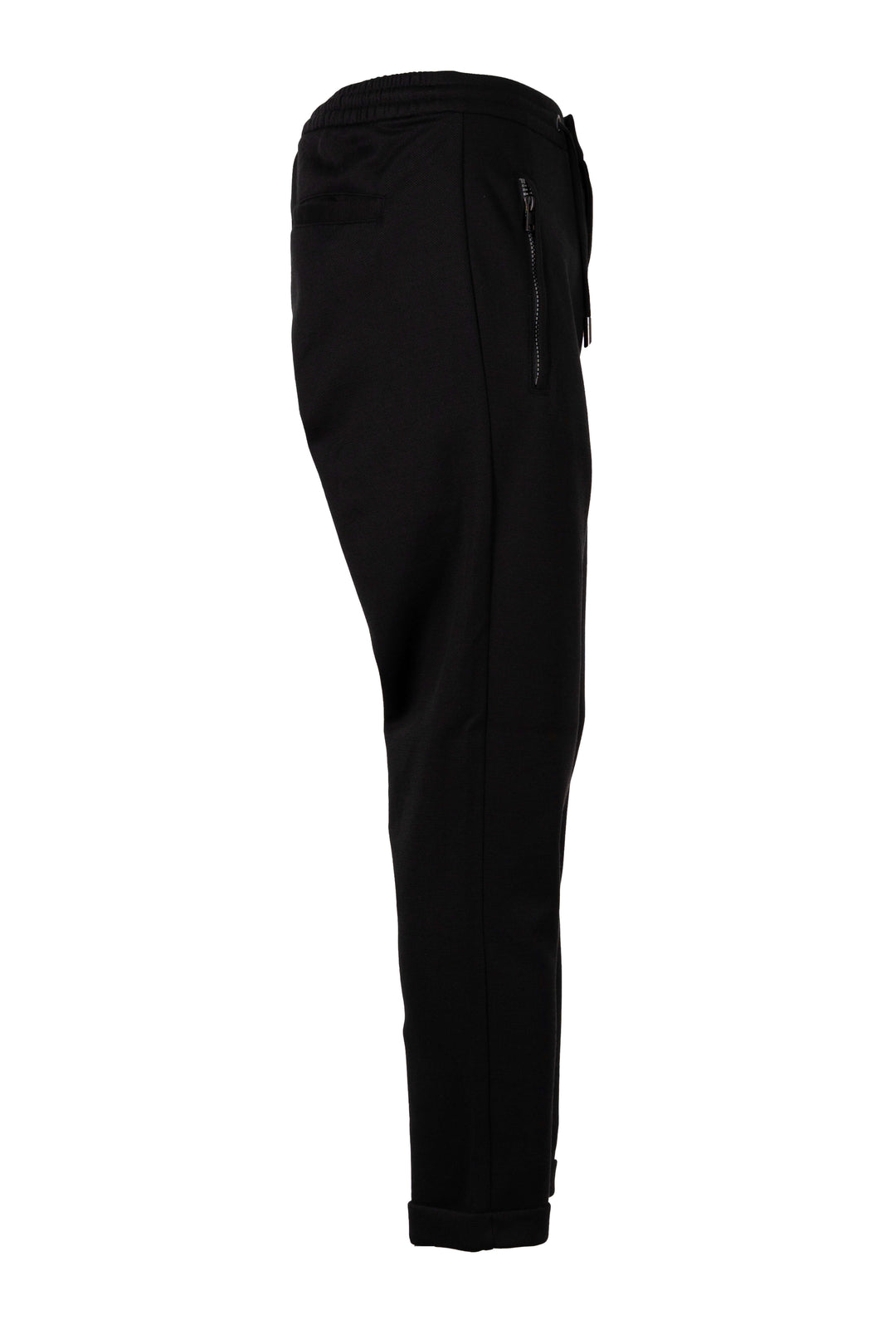 Pantalone jogger uomo Coveri Collection in texure piquet con coulisse e tasche con cerniera sui fianchi