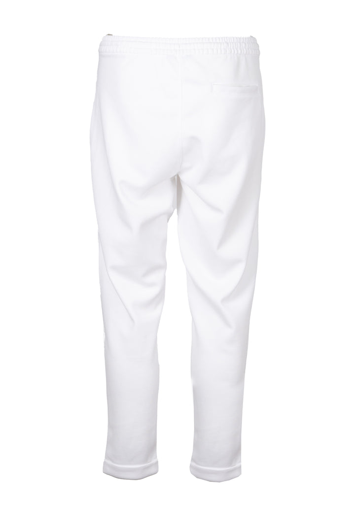Pantalone jogger uomo Coveri Collection in texure piquet con coulisse e tasche con cerniera sui fianchi