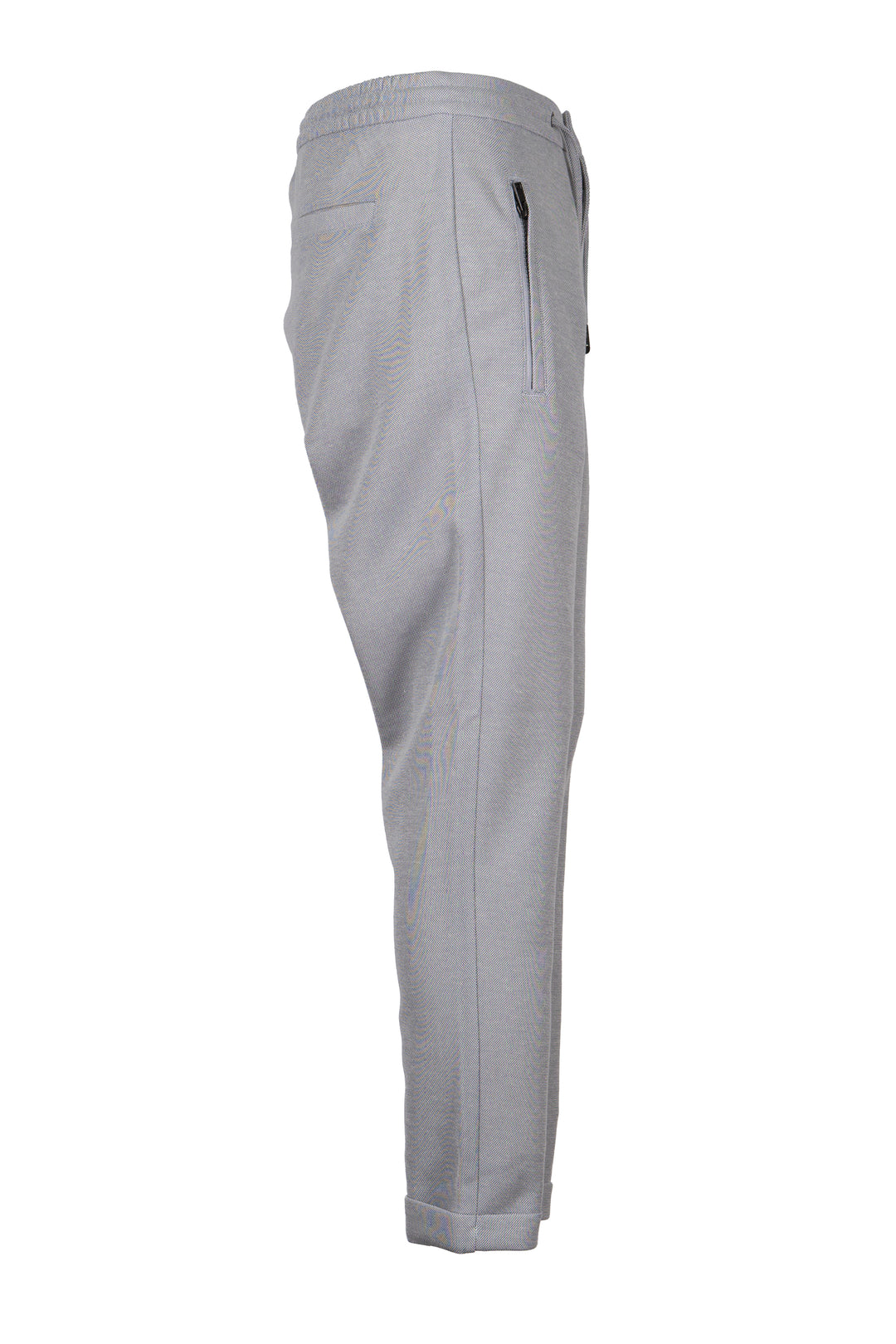 Pantalone jogger uomo Coveri Collection in texure piquet con coulisse e tasche con cerniera sui fianchi