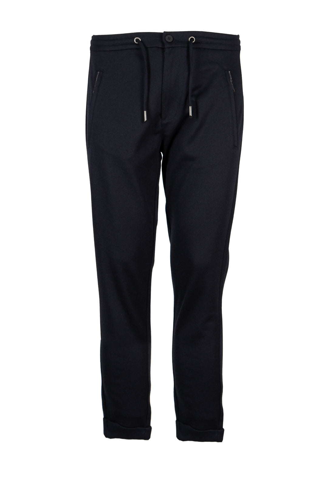 Pantalone jogger uomo Coveri Collection in texure piquet con coulisse e tasche con cerniera sui fianchi