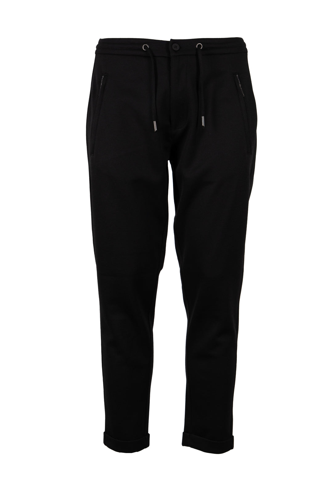 Pantalone jogger uomo Coveri Collection in texure piquet con coulisse e tasche con cerniera sui fianchi