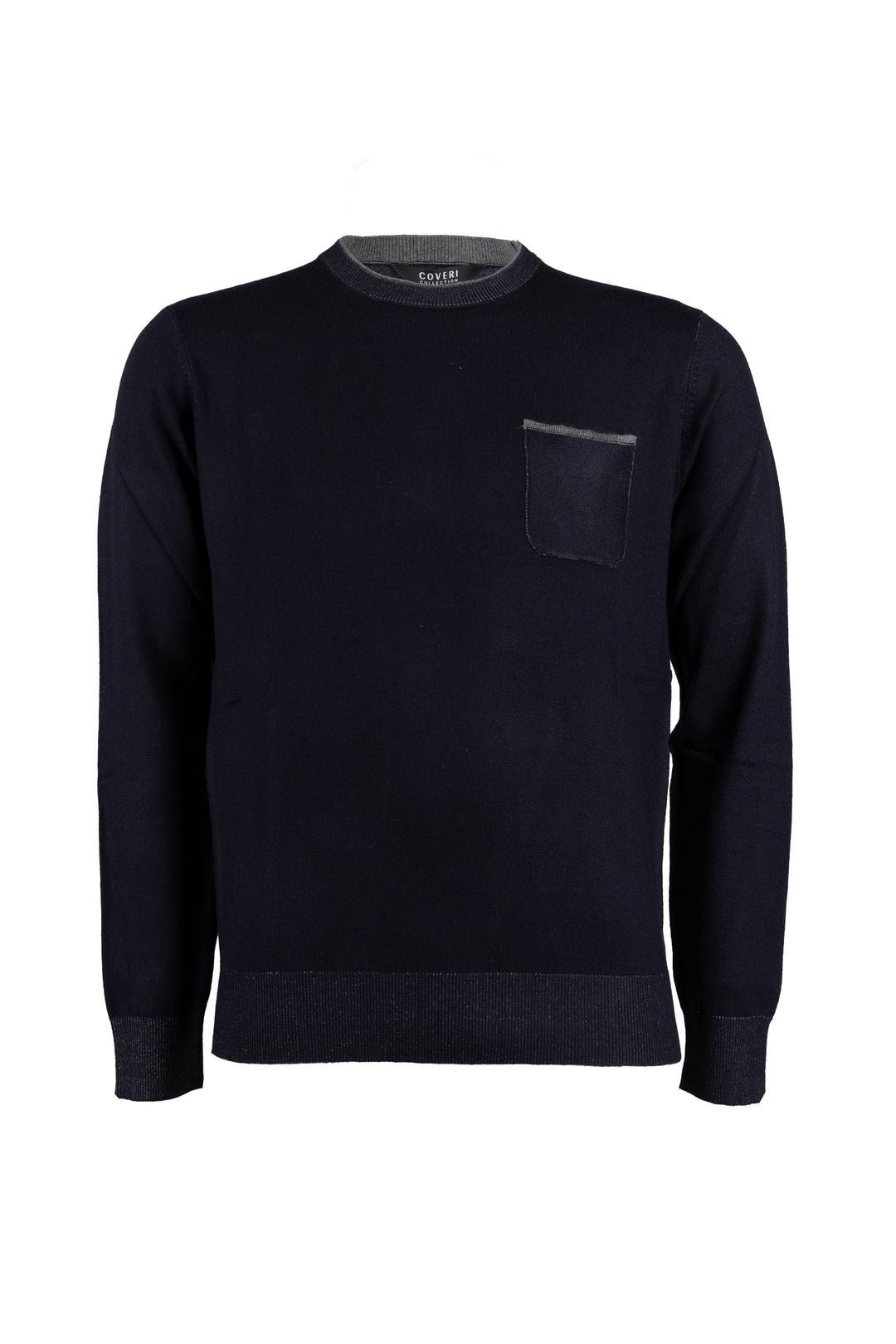 Pullover uomo Coveri Collection doppio girocollo con impuntura sul taschino