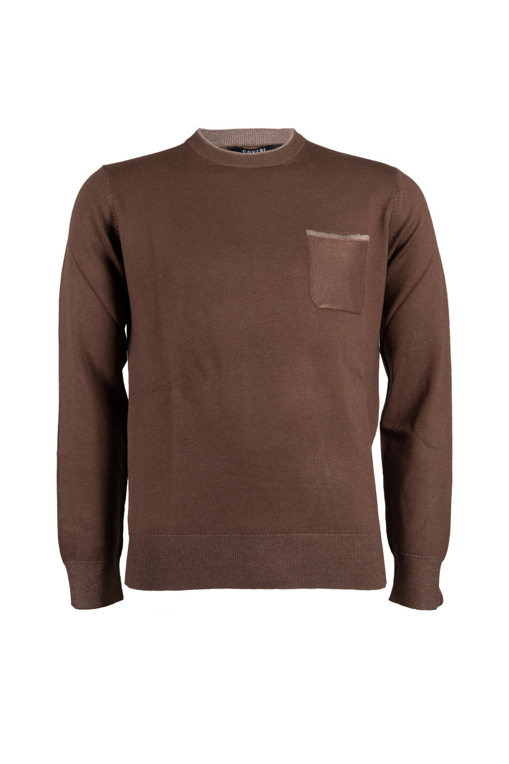 Pullover uomo Coveri Collection doppio girocollo con impuntura sul taschino