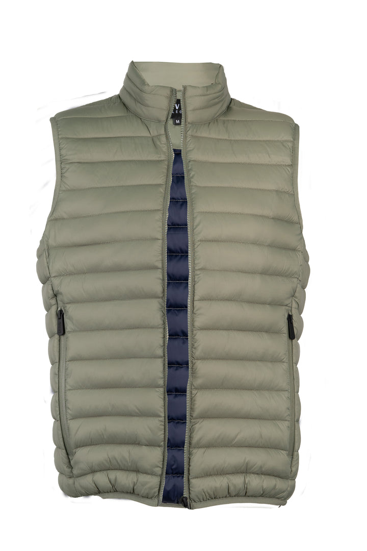 Gilet imbottito 100 gr full zip con interno in contrasto cromatico