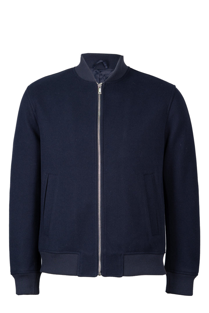 Bomber uomo effetto lana con zip intera