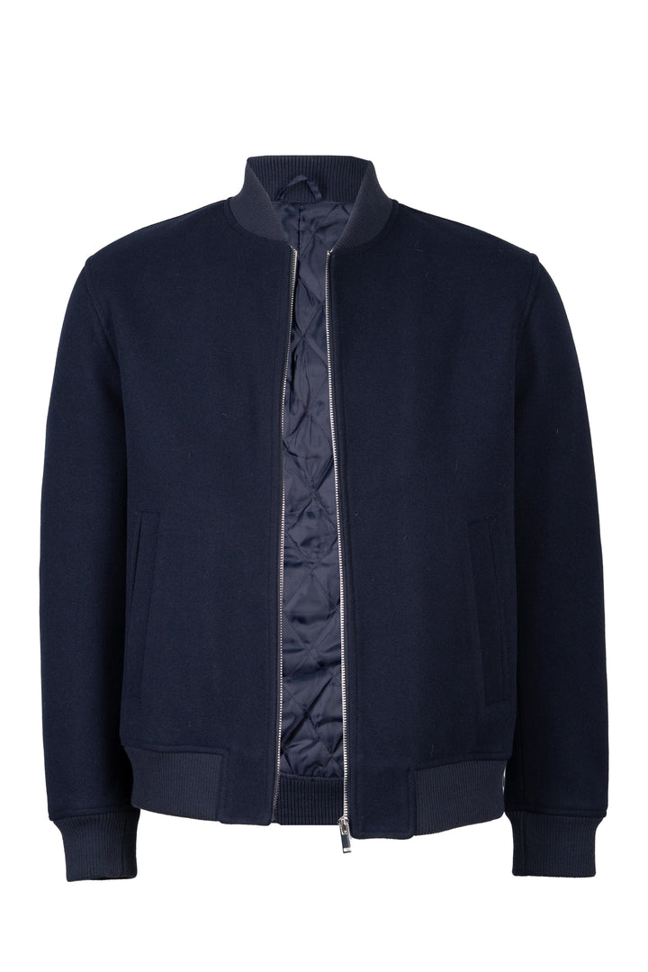 Bomber uomo effetto lana con zip intera