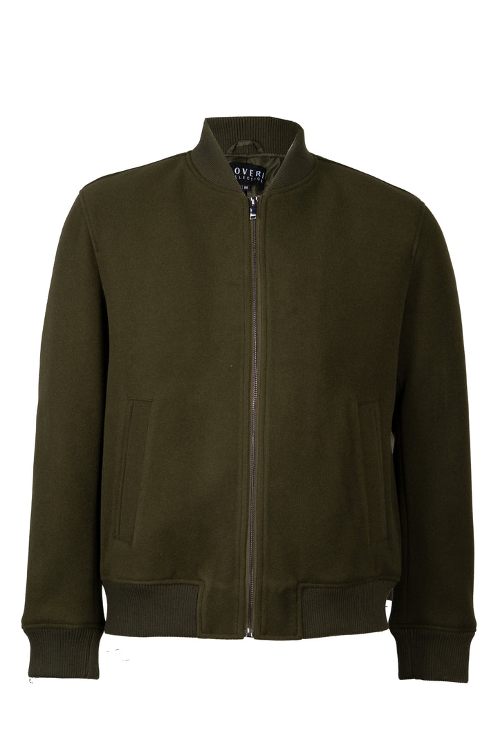 Bomber uomo effetto lana con zip intera