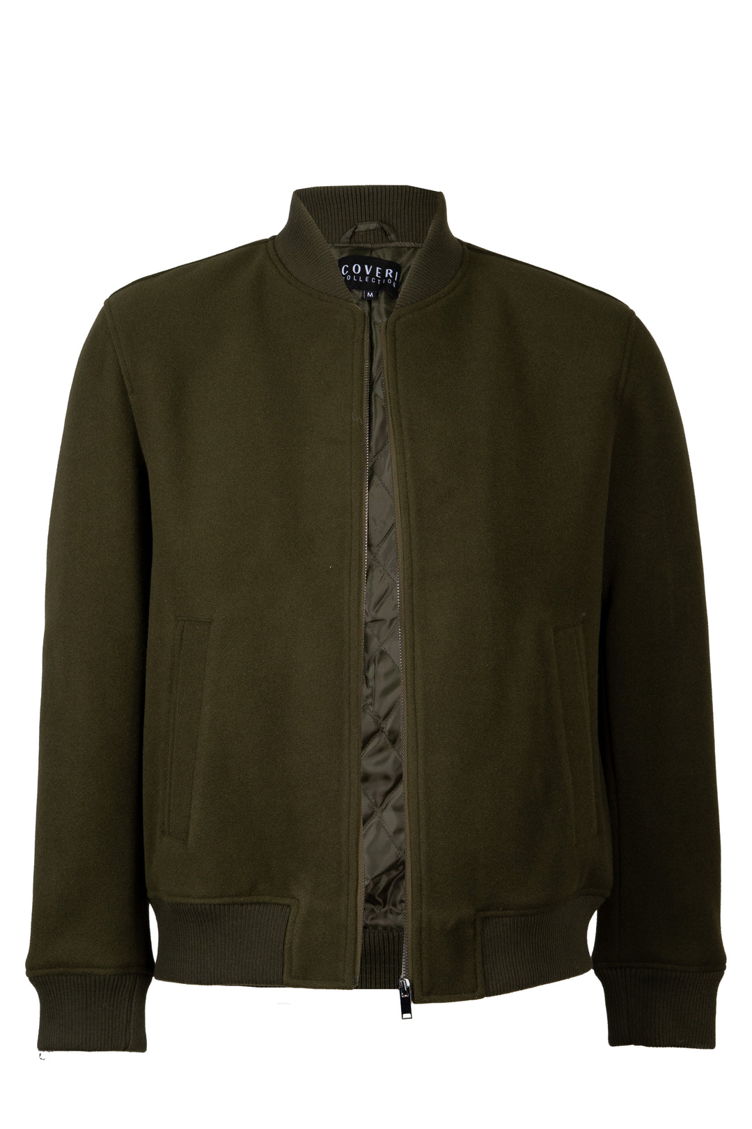 Bomber uomo effetto lana con zip intera