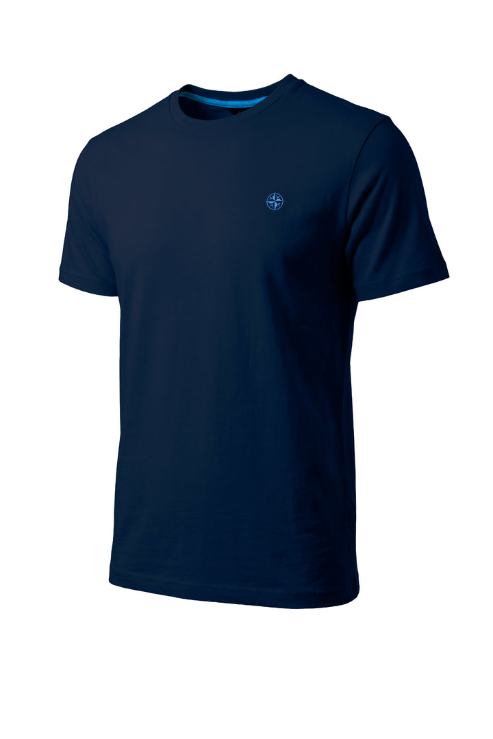T-shirt uomo Coveri Collection manica corta con ricamo rosa dei venti sul cuore