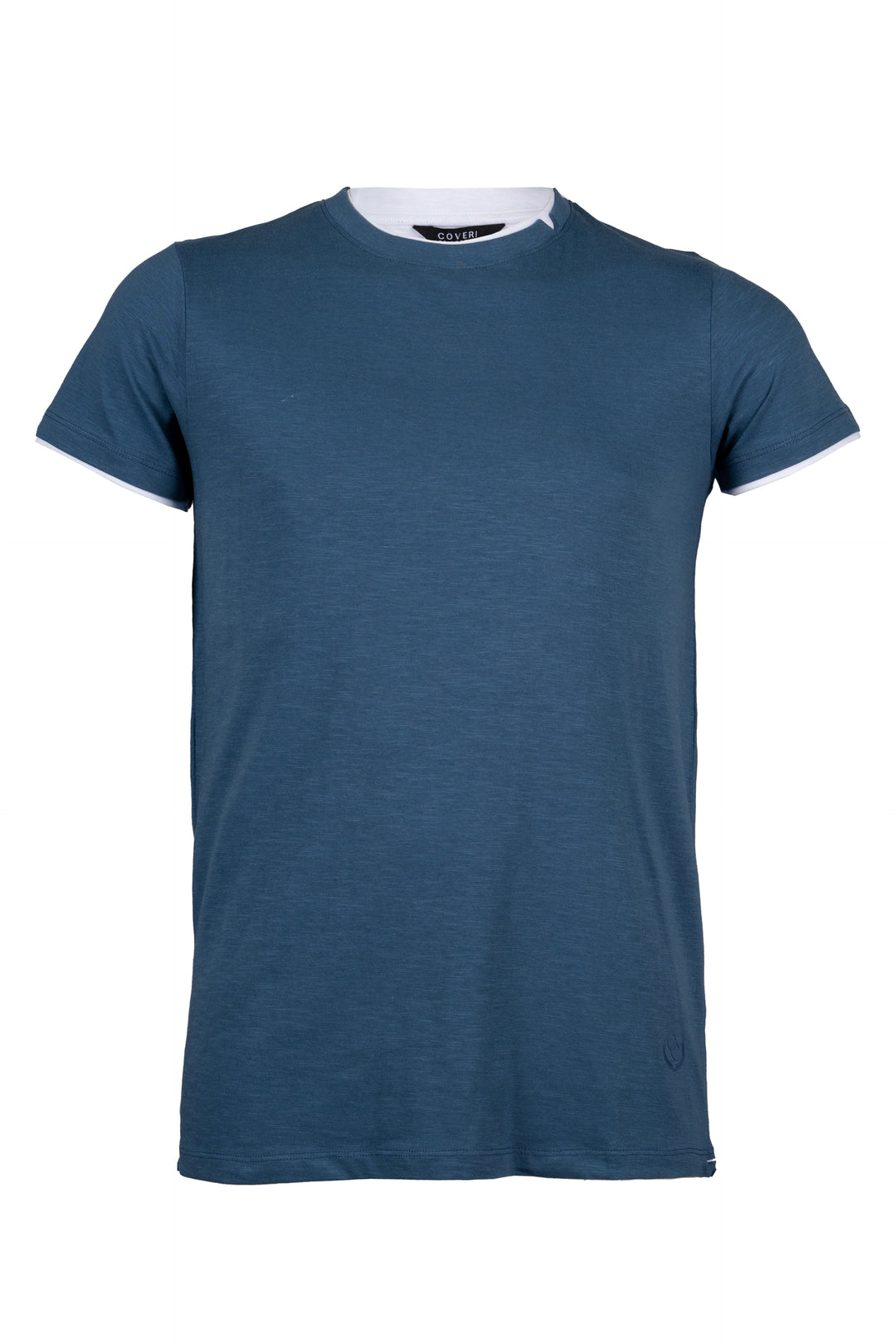 T-shirt girocollo in puro cotone con doppio rib