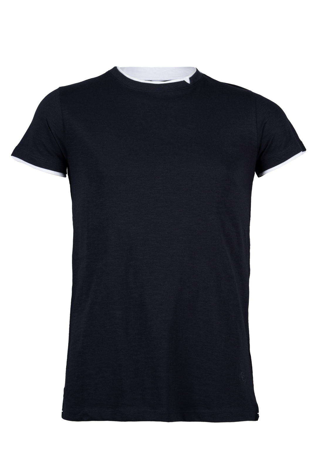 T-shirt girocollo in puro cotone con doppio rib