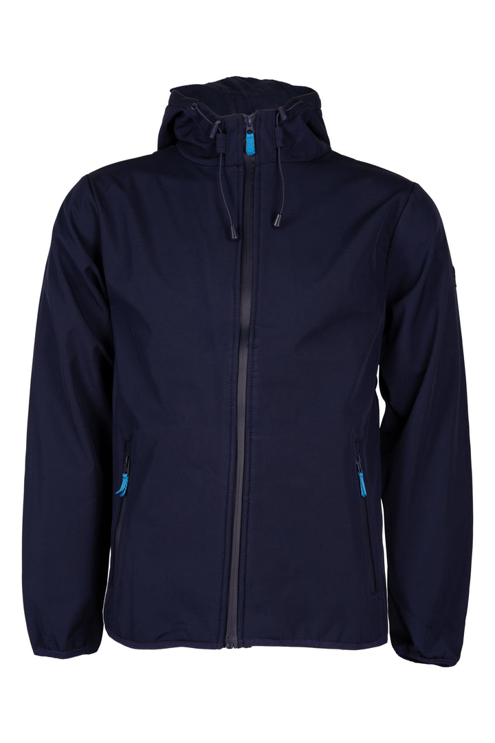 Giubbino uomo con cappuccio interamente foderato in pile con patch sulla manica