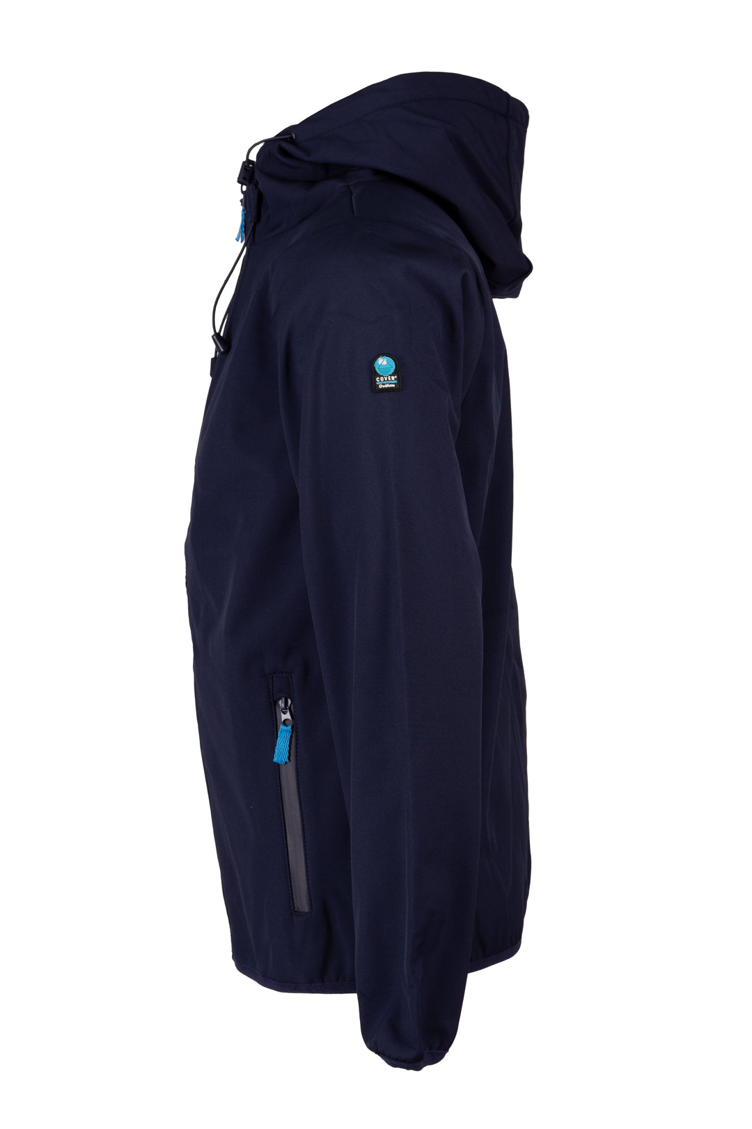 Giubbino uomo con cappuccio interamente foderato in pile con patch sulla manica