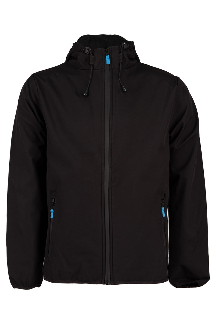 Giubbino uomo con cappuccio interamente foderato in pile con patch sulla manica