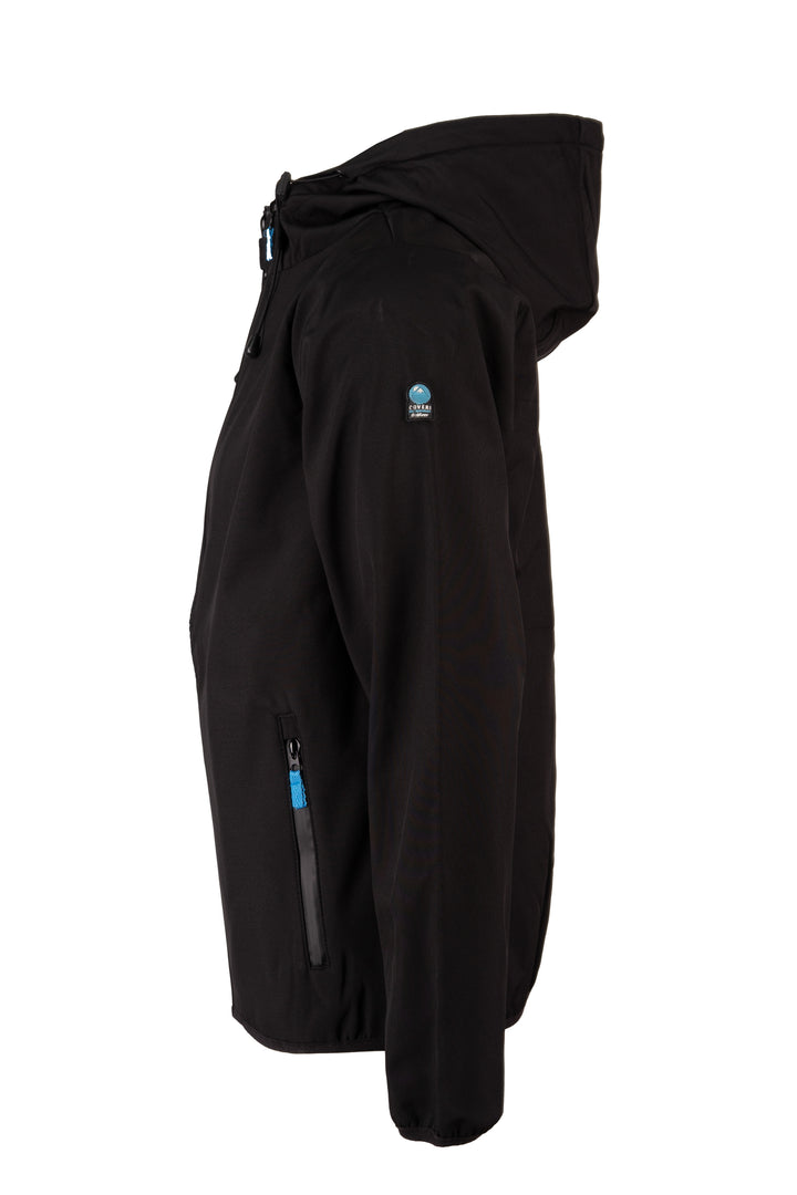 Giubbino uomo con cappuccio interamente foderato in pile con patch sulla manica