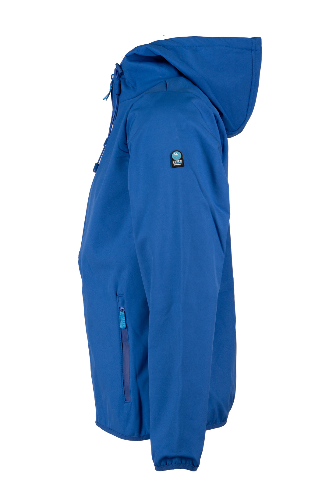 Giubbino uomo con cappuccio interamente foderato in pile con patch sulla manica