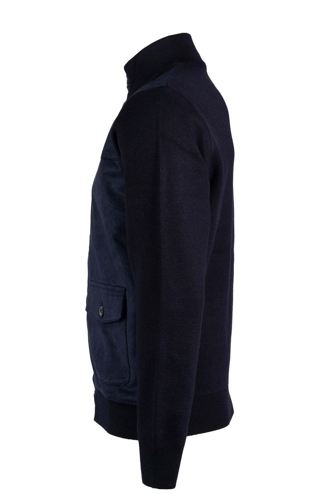 Giacca da uomo Coveri Collection in tessuto suede con collo alto con bottoni e tasche sul davanti