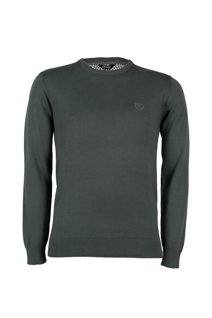 Pullover girocollo in puro cotone uomo