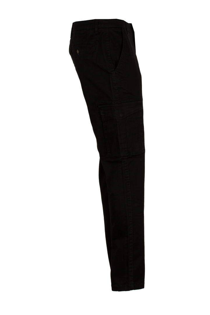 Pantalone tasca america con tasconi in twill elasticizzato