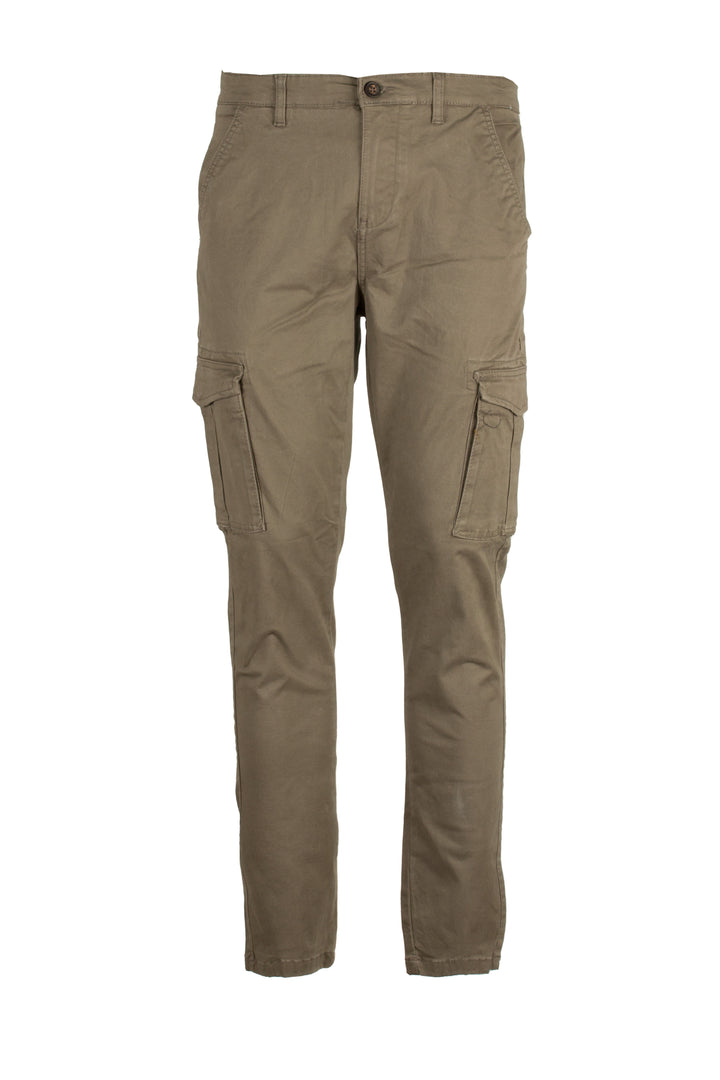 Pantalone tasca america con tasconi in twill elasticizzato