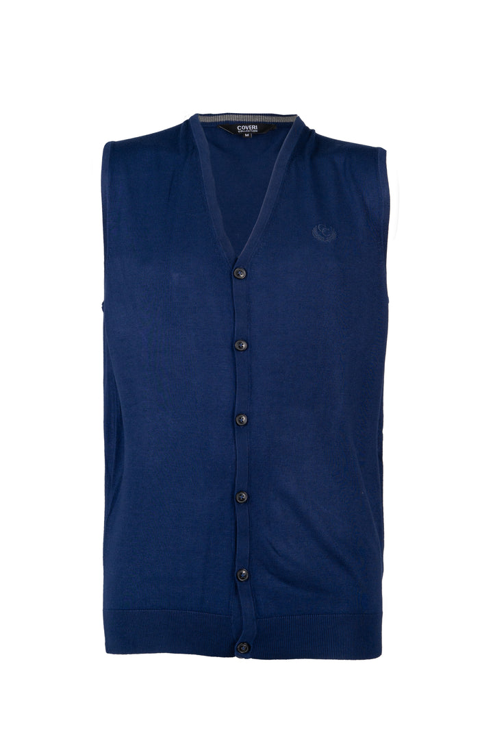 Gilet con bottoni ton sur ton e logo ricamato