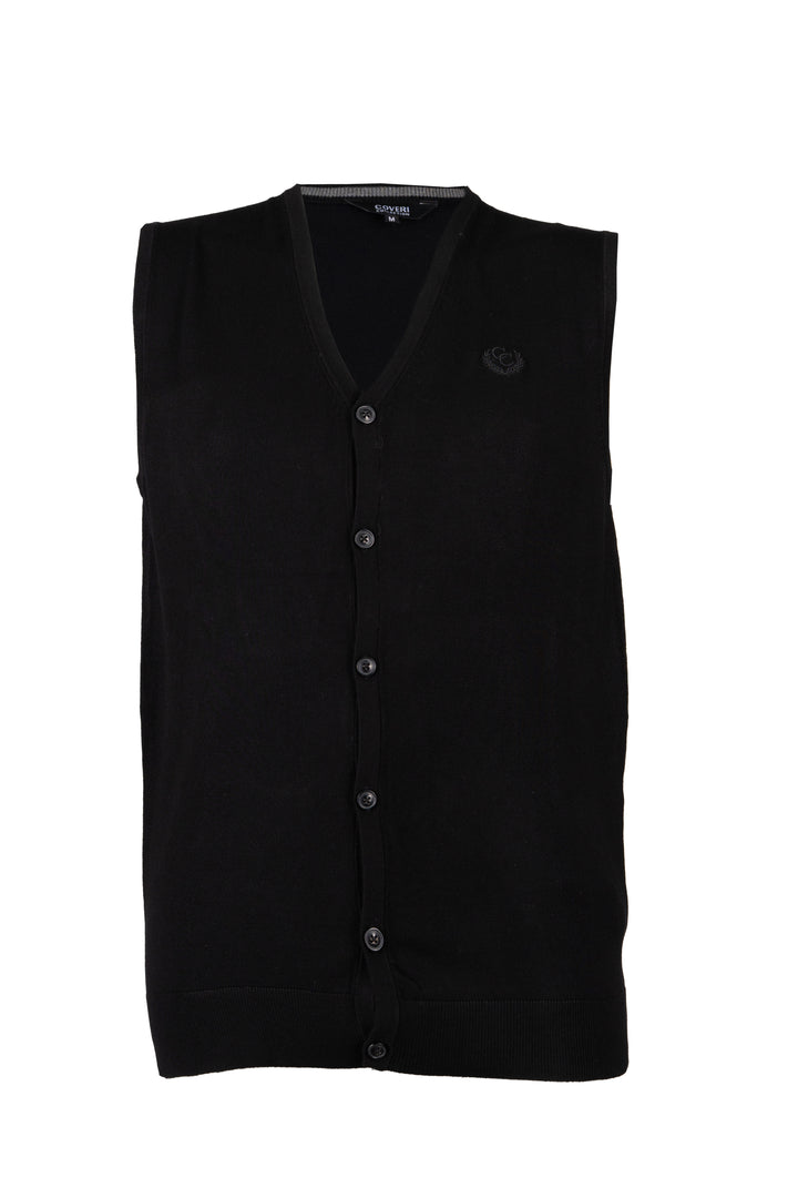 Gilet con bottoni ton sur ton e logo ricamato