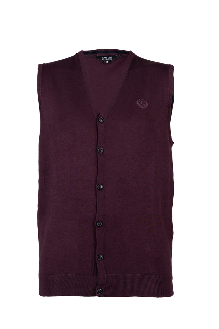 Gilet con bottoni ton sur ton e logo ricamato