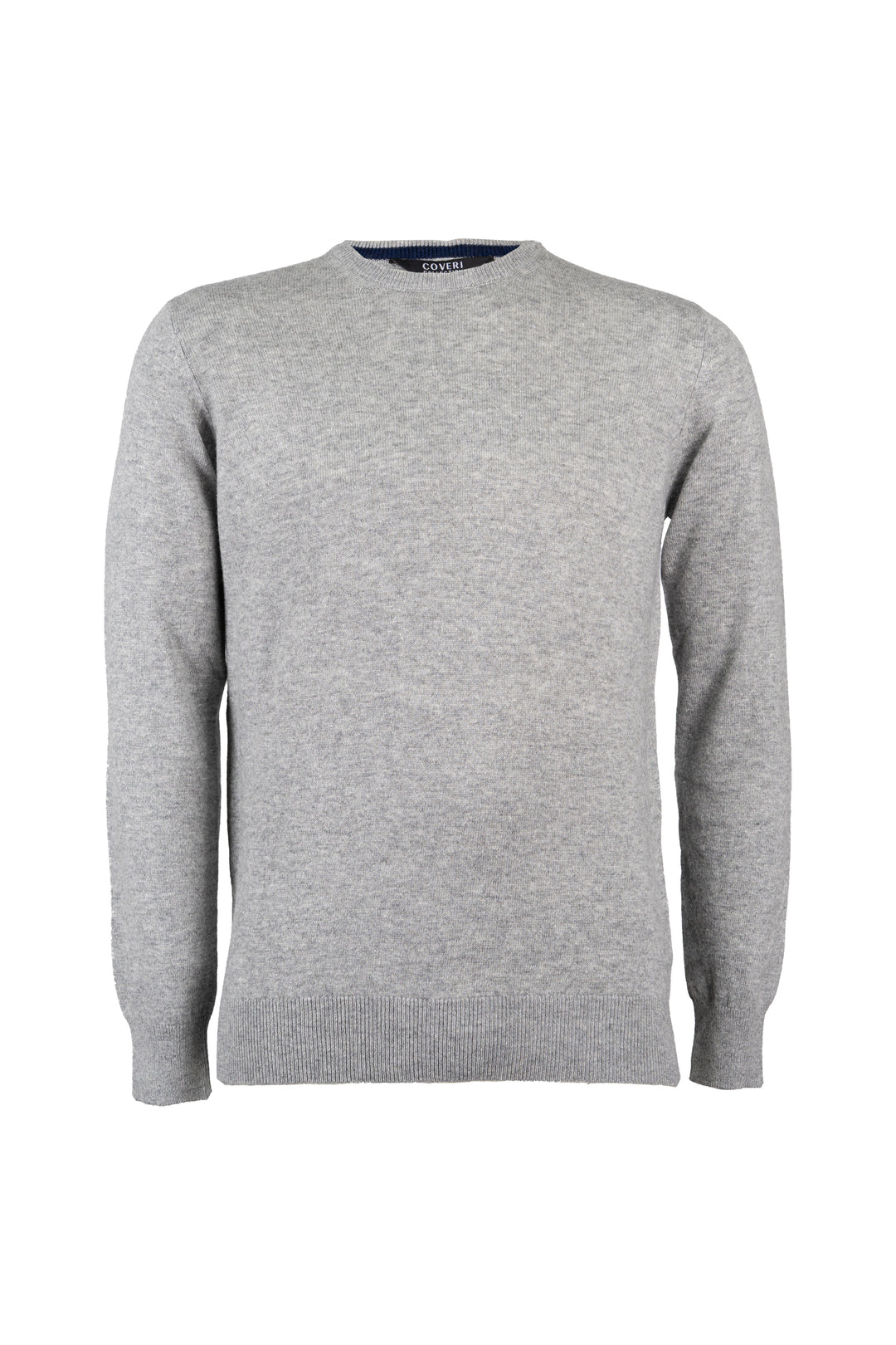 Pullover girocollo uomo in misto cashmere con interno collo in contrasto