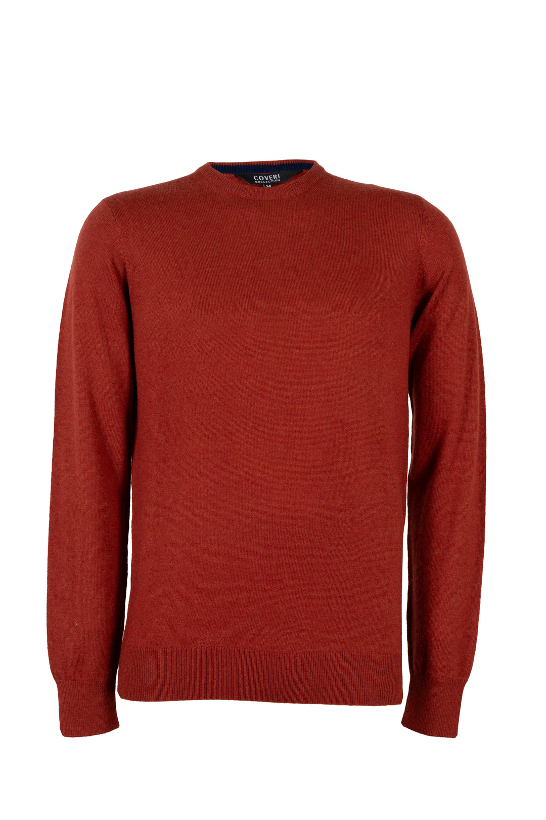 Pullover girocollo uomo in misto cashmere con interno collo in contrasto