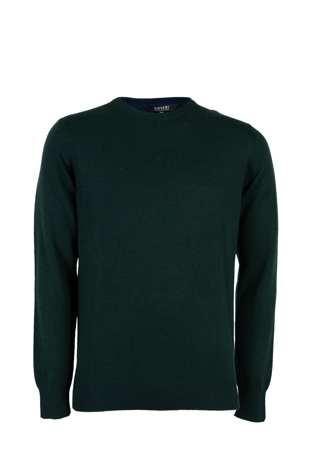 Pullover girocollo uomo in misto cashmere con interno collo in contrasto