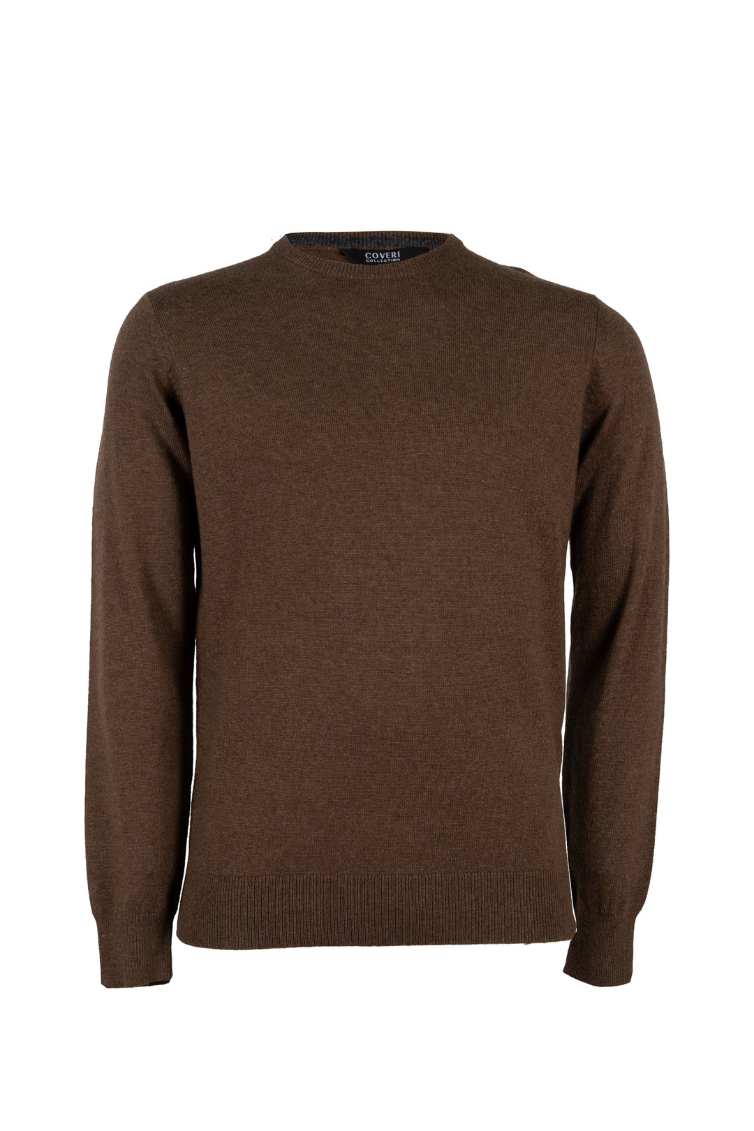 Pullover girocollo uomo in misto cashmere con interno collo in contrasto