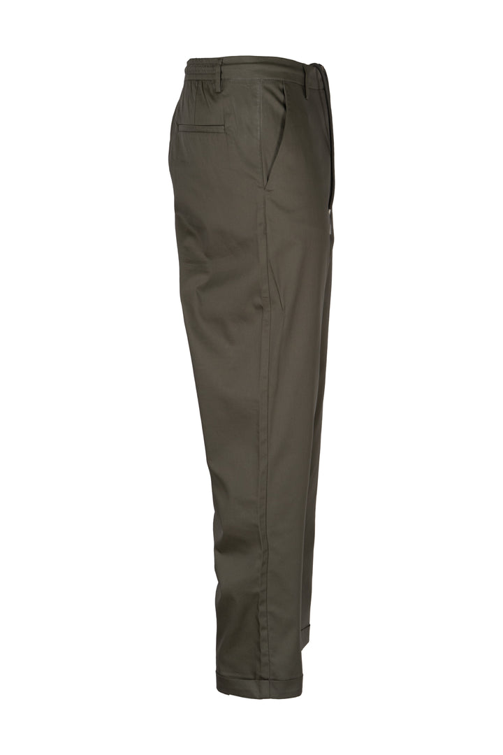 Pantalone uomo chino Coveri Collection in twill elasticizzato tech stretch con coulisse