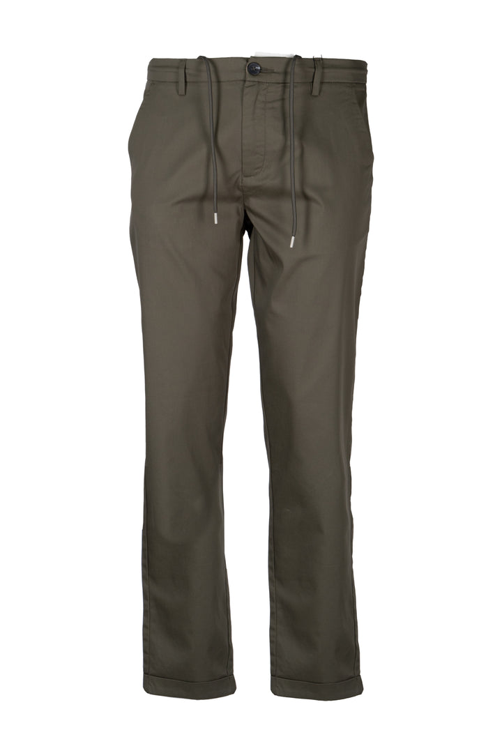 Pantalone uomo chino Coveri Collection in twill elasticizzato tech stretch con coulisse