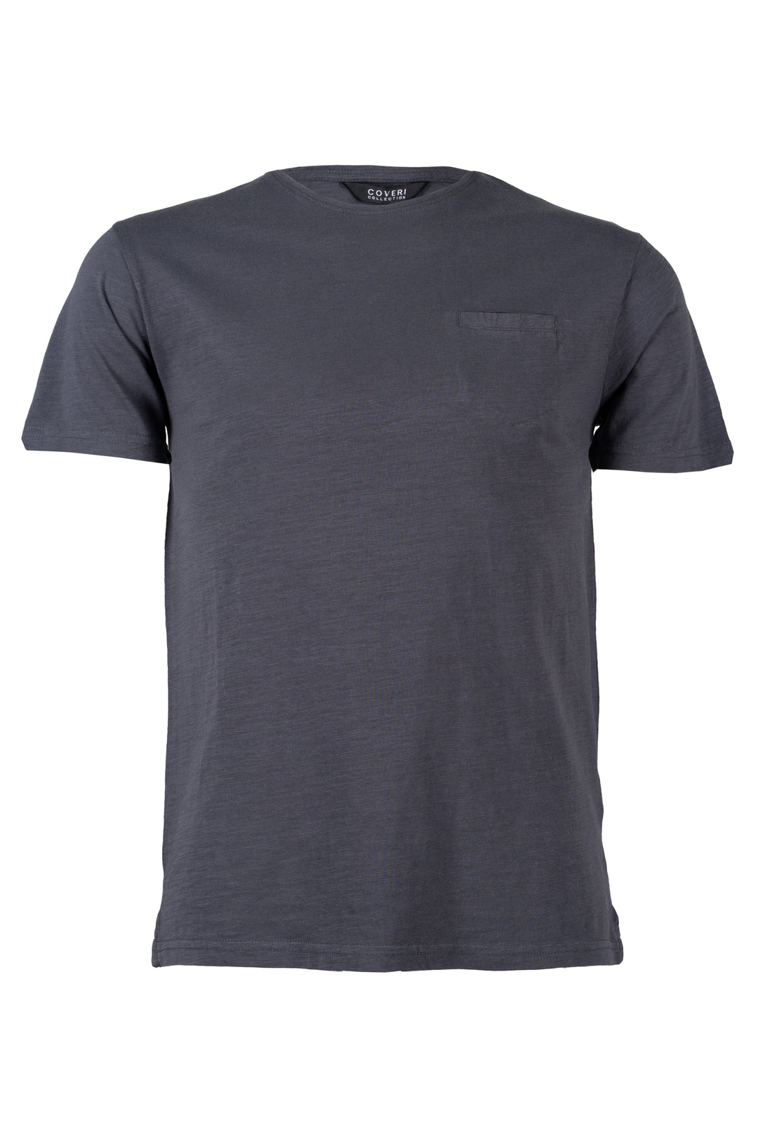 T-shirt girocollo Coveri Collection manica corta con taschino in cotone slub