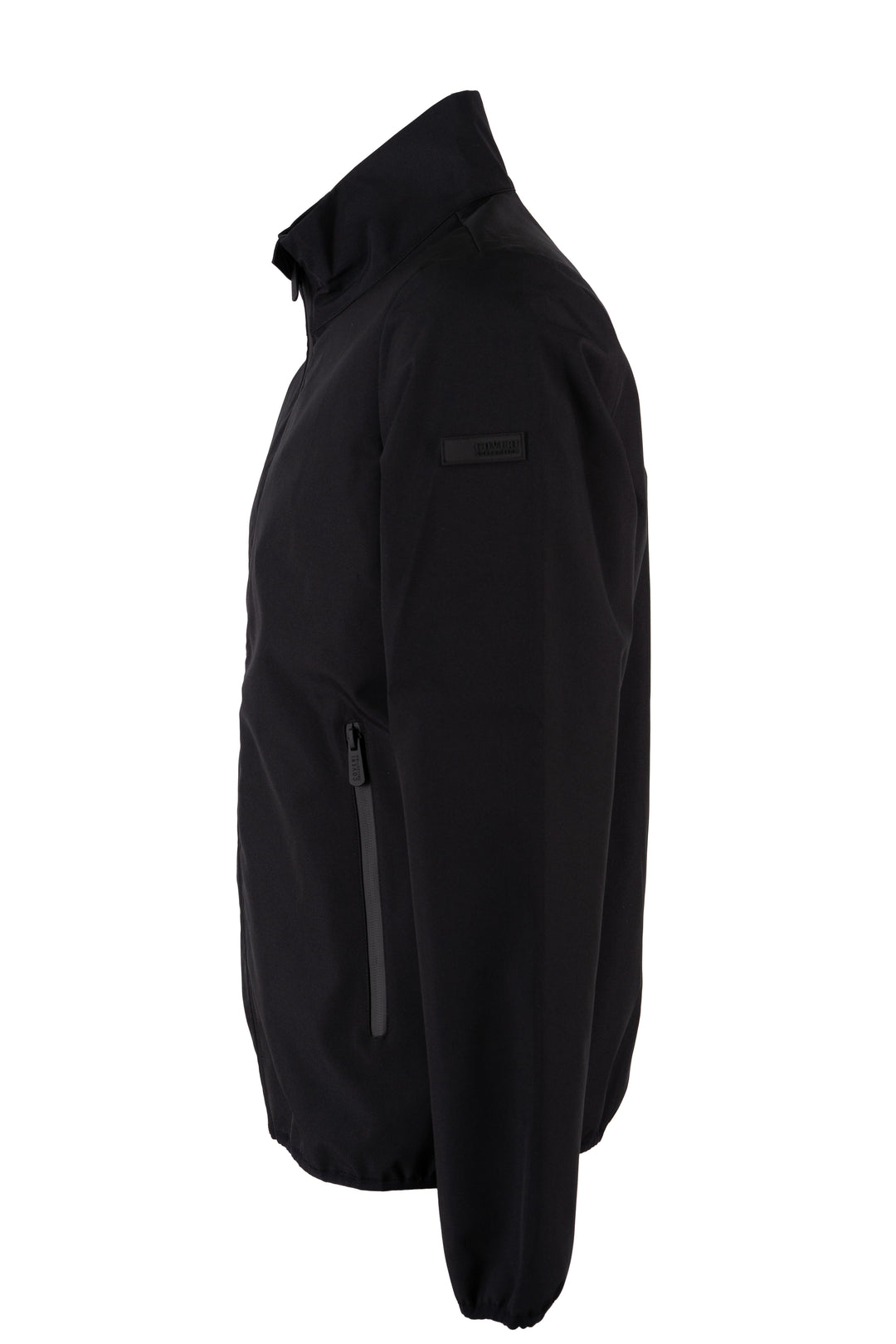 Giubbino uomo Coveri Collection in softshell con logo ton sur ton su spalla e tasche laterali