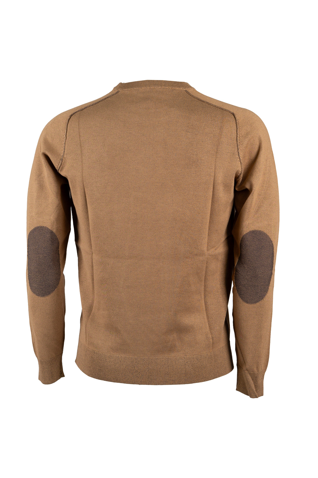 Pullover uomo Coveri Collection con girocollo e toppe ai gomiti in maglia vanisé