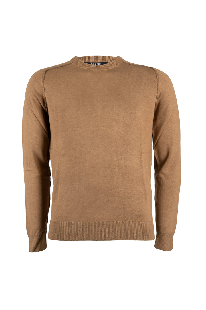 Pullover uomo Coveri Collection con girocollo e toppe ai gomiti in maglia vanisé