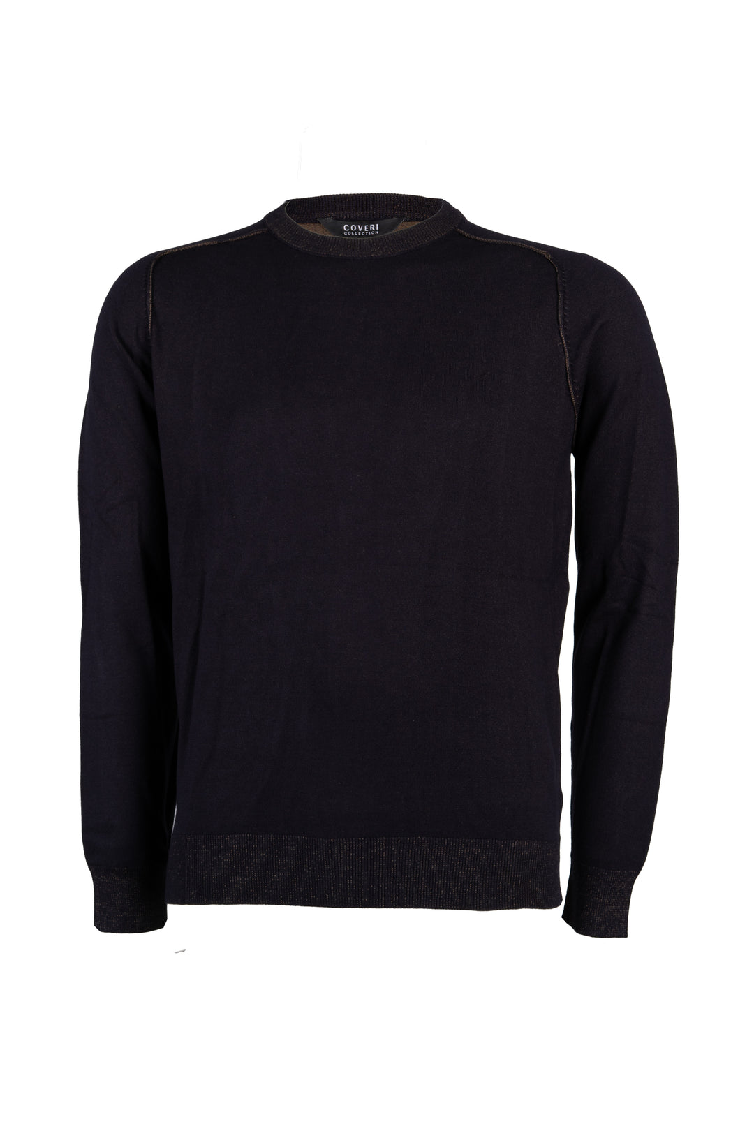 Pullover uomo Coveri Collection con girocollo e toppe ai gomiti in maglia vanisé
