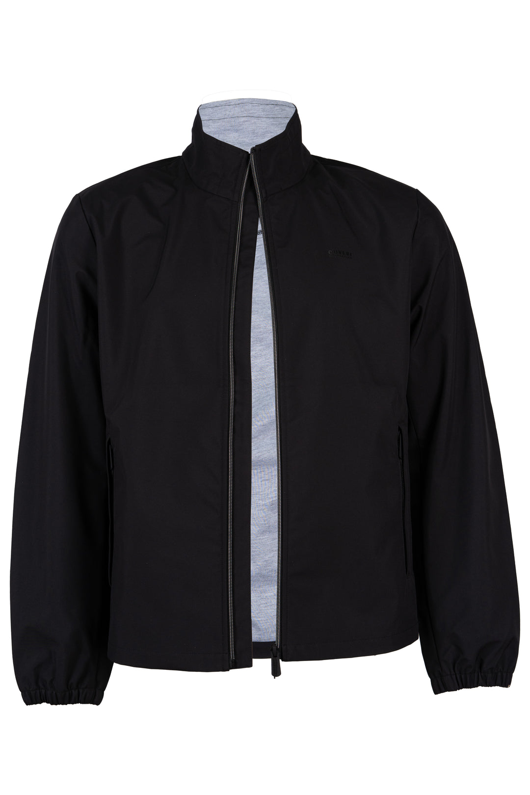 Giubbino uomo Coveri Collection soft shell foderato in tessuto grigio melange con tasche laterali