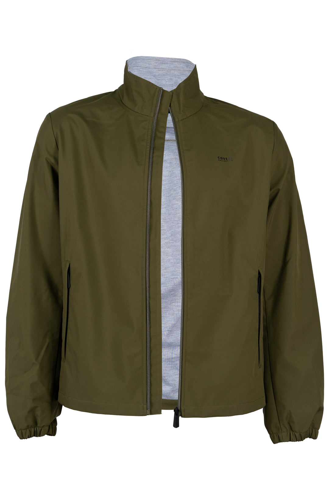 Giubbino uomo Coveri Collection soft shell foderato in tessuto grigio melange con tasche laterali