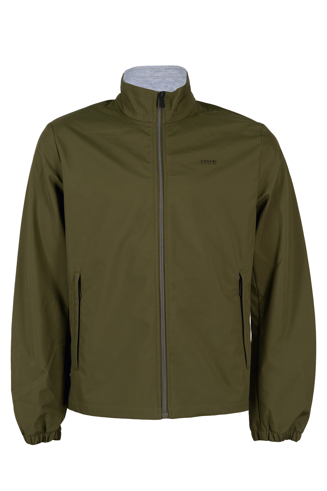 Giubbino uomo Coveri Collection soft shell foderato in tessuto grigio melange con tasche laterali