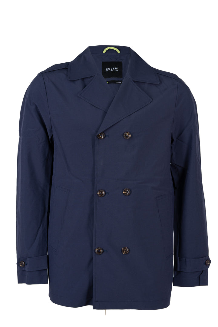Giaccone uomo Coveri Collection doppio petto in tessuto elasticizzato testurizzato