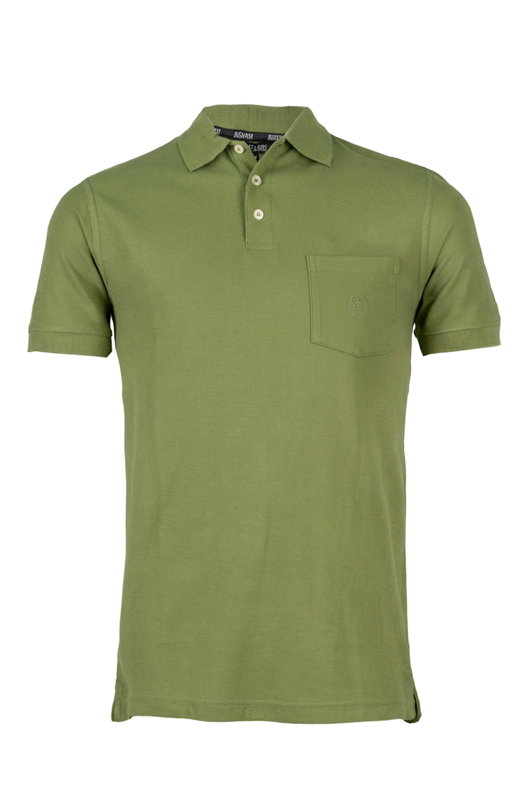 Polo uomo Coveri Collection in cotone piquet tinta unita con taschino e logo ricamato ton sur ton