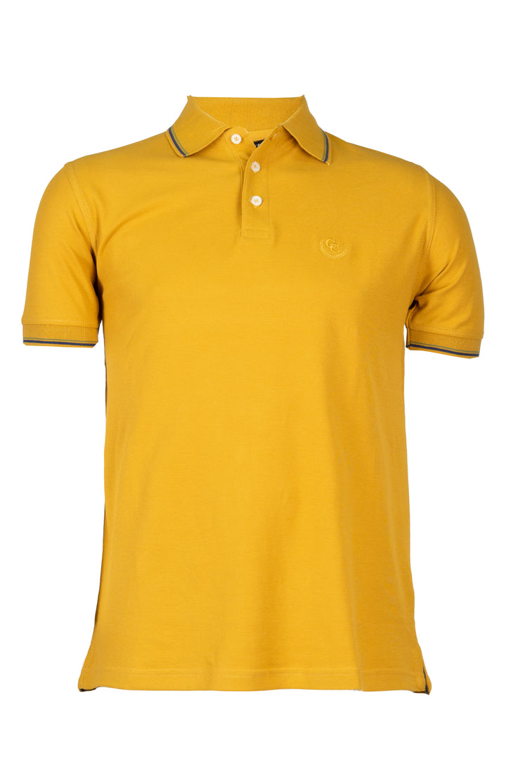 Polo uomo Coveri Collection manica corta in cotone piquet con bordini in contrasto cromatico e logo ricamato sul cuore