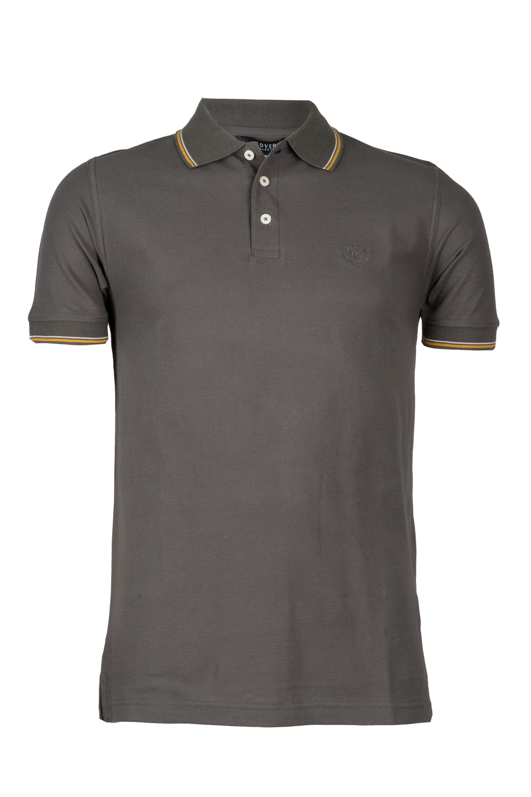 Polo uomo Coveri Collection manica corta in cotone piquet con bordini in contrasto cromatico e logo ricamato sul cuore