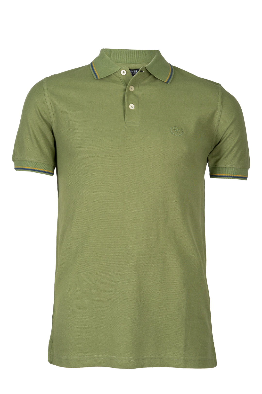 Polo uomo Coveri Collection manica corta in cotone piquet con bordini in contrasto cromatico e logo ricamato sul cuore